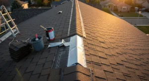 Professional roof leak repair inspection at Northern Colorado residential property